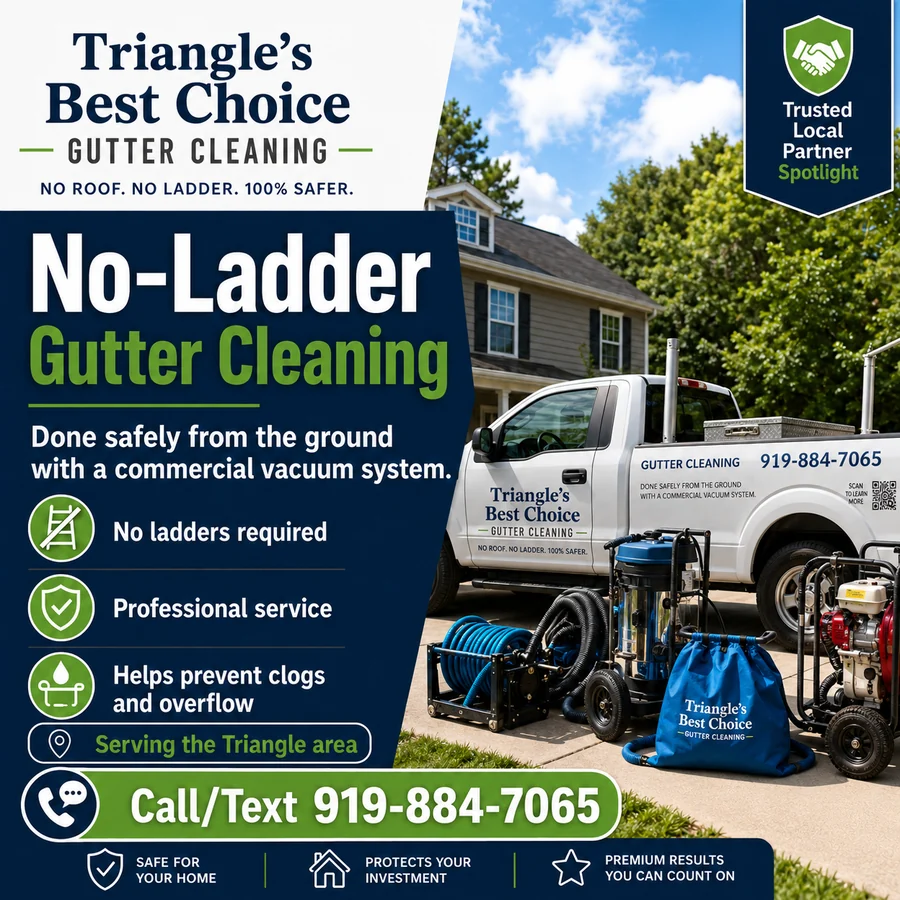 Triangle’s Best Choice ground-based gutter cleaning service graphic